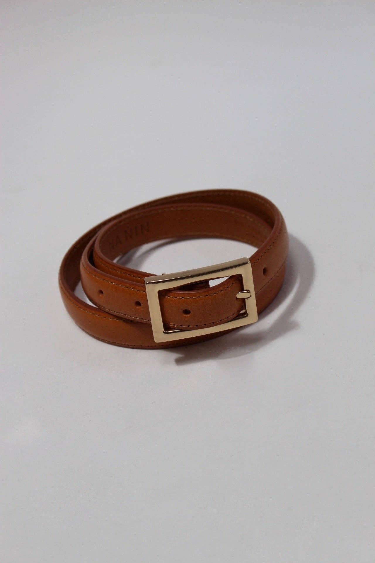 Lois Genuine Leather Belt with Gold Hardware Belts Na Nin