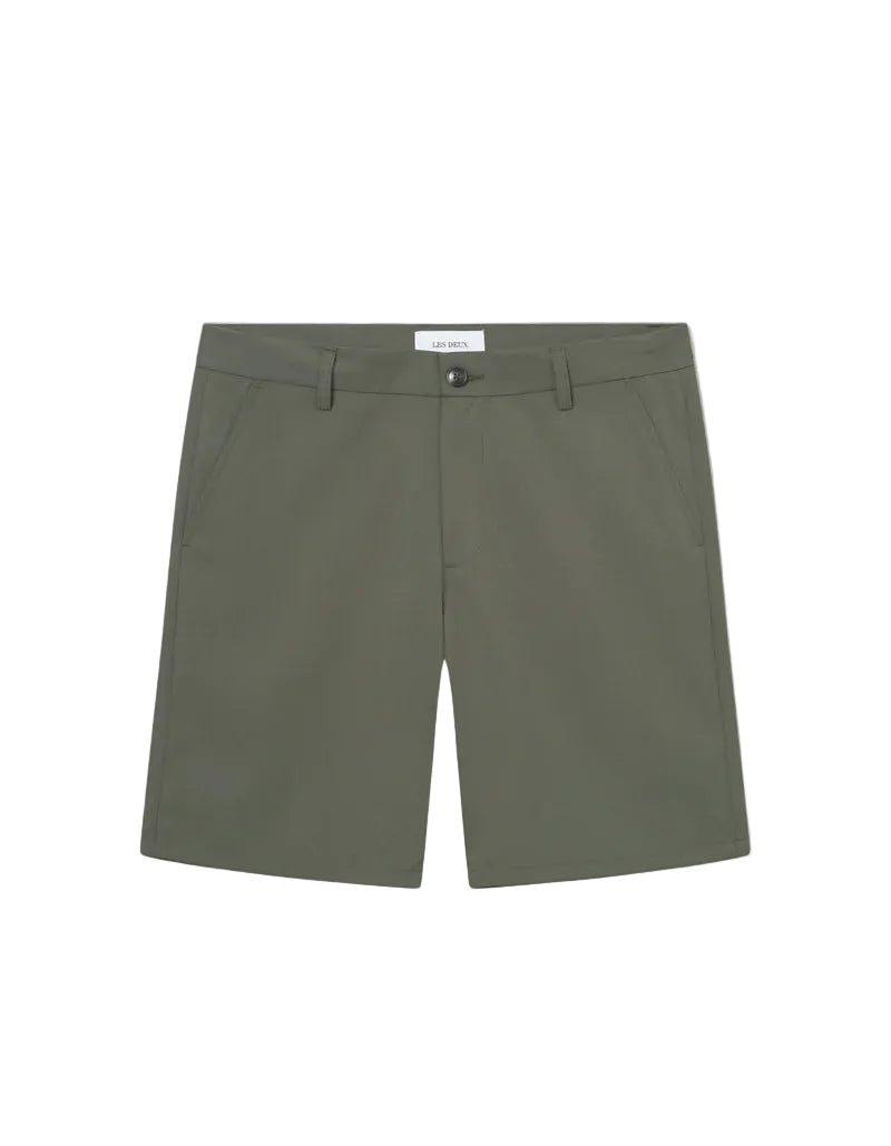 Como Solid Shorts Pants Les Deux Olive Night 30