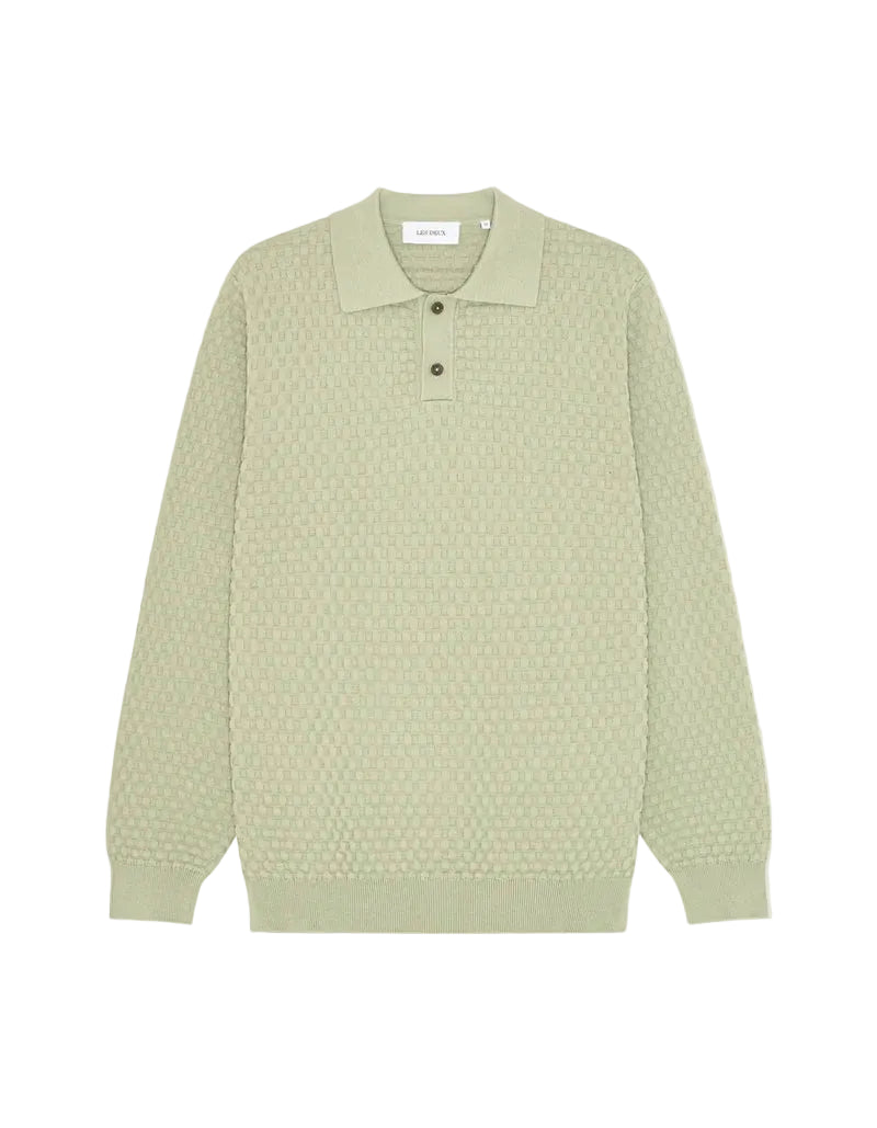Billy Weave Knitted Long Sleeve Polo Polos Les Deux