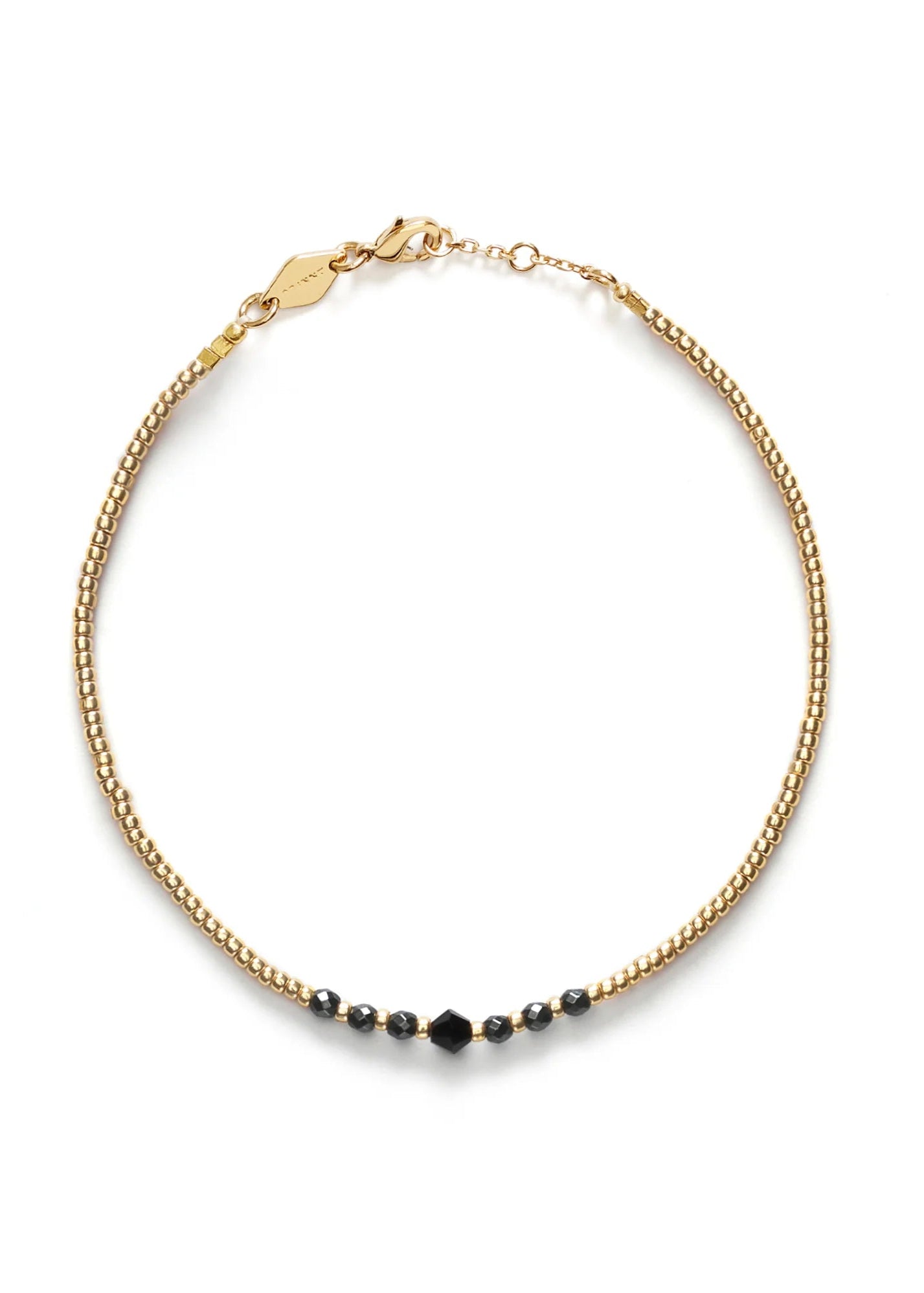 Bead and Gem Bracelet Jewelry Anni Lu Black O/S