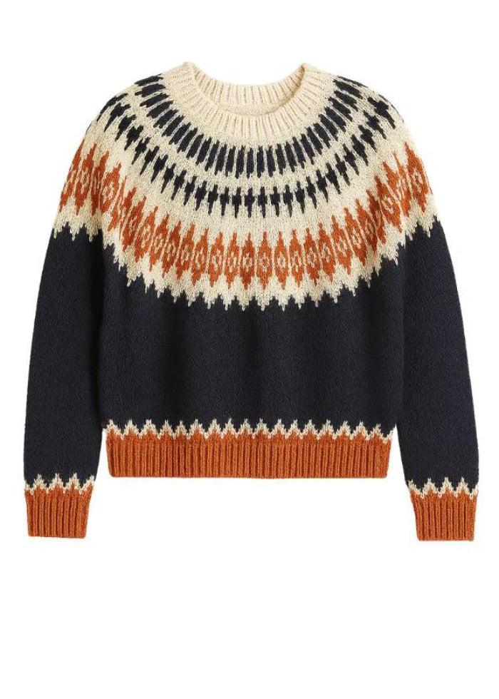 Chunky Fair Isle Crew Sweaters Autumn Cashmere