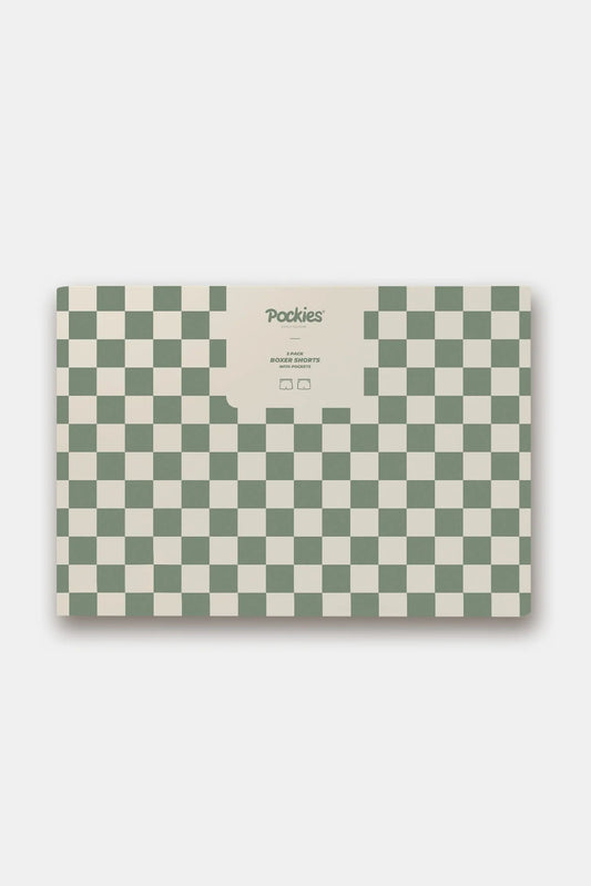 2 Pack Checkers Boxers Underwear Pockies