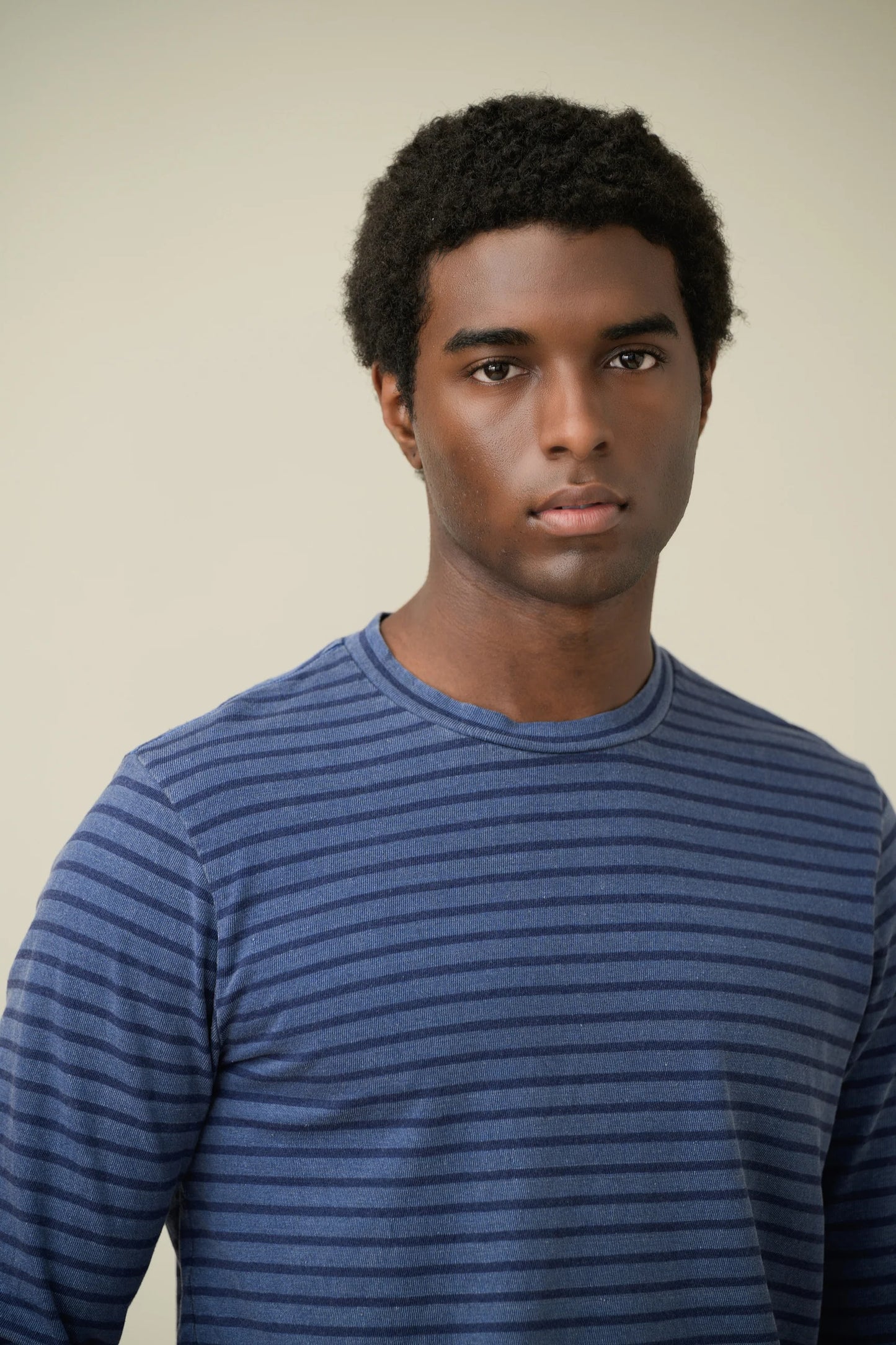 L/S Organic Hemp Stripe Crew Tee T Shirts Save Khaki United
