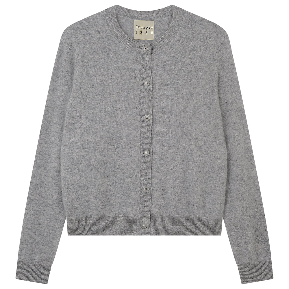 Brushed Cardigan Jumper 1234 Grey Pearl 1