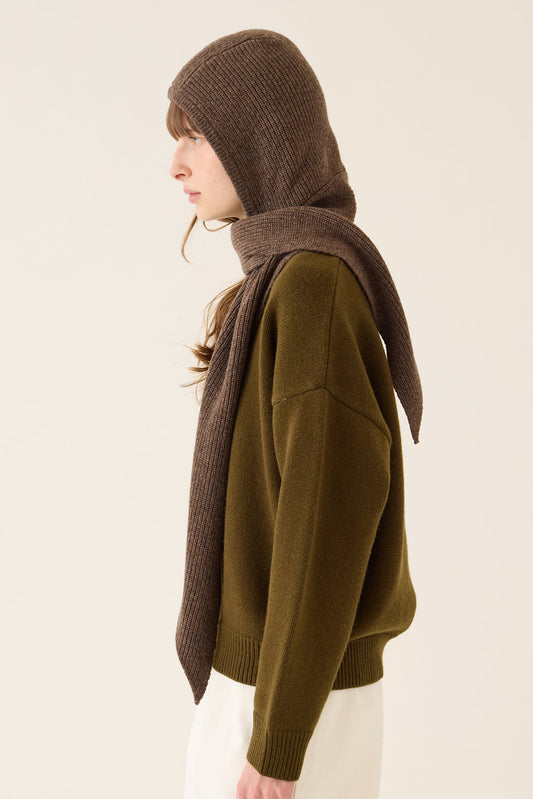Zora Merino Wool Hooded Scarf Scarves DEMYLEE New York