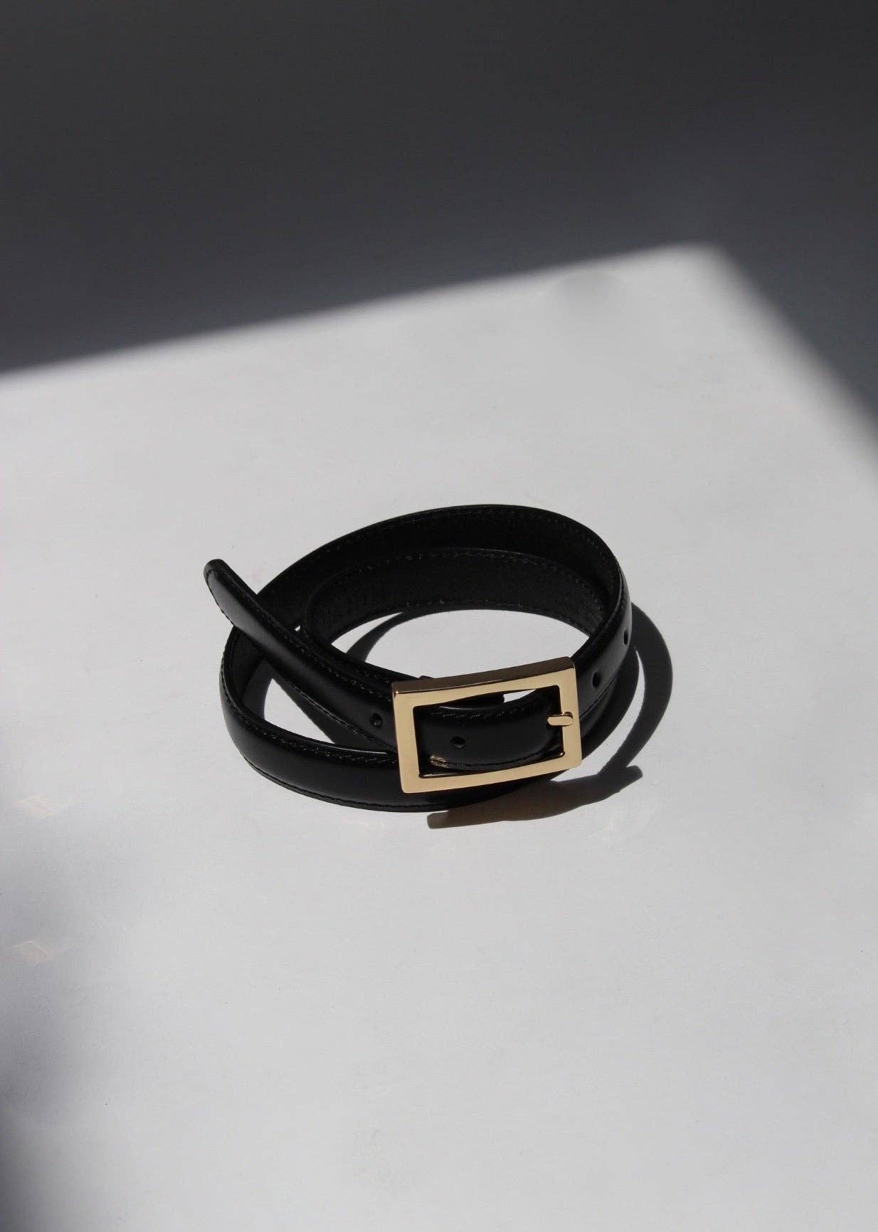 Lois Genuine Leather Belt with Gold Hardware Belts Na Nin Black 2