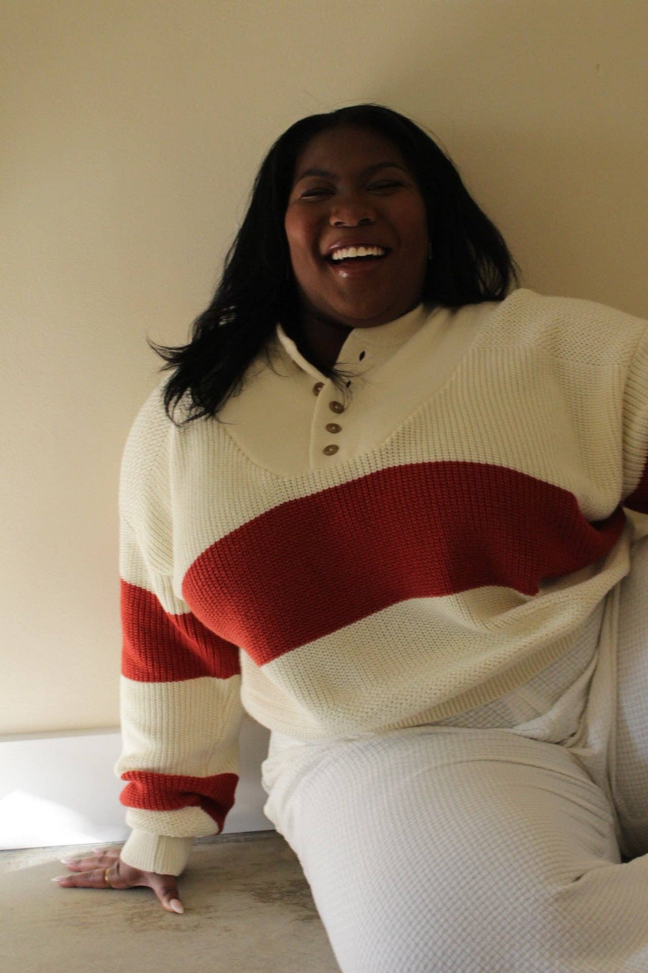 Bud Pima Cotton Striped Henley Sweaters Na Nin