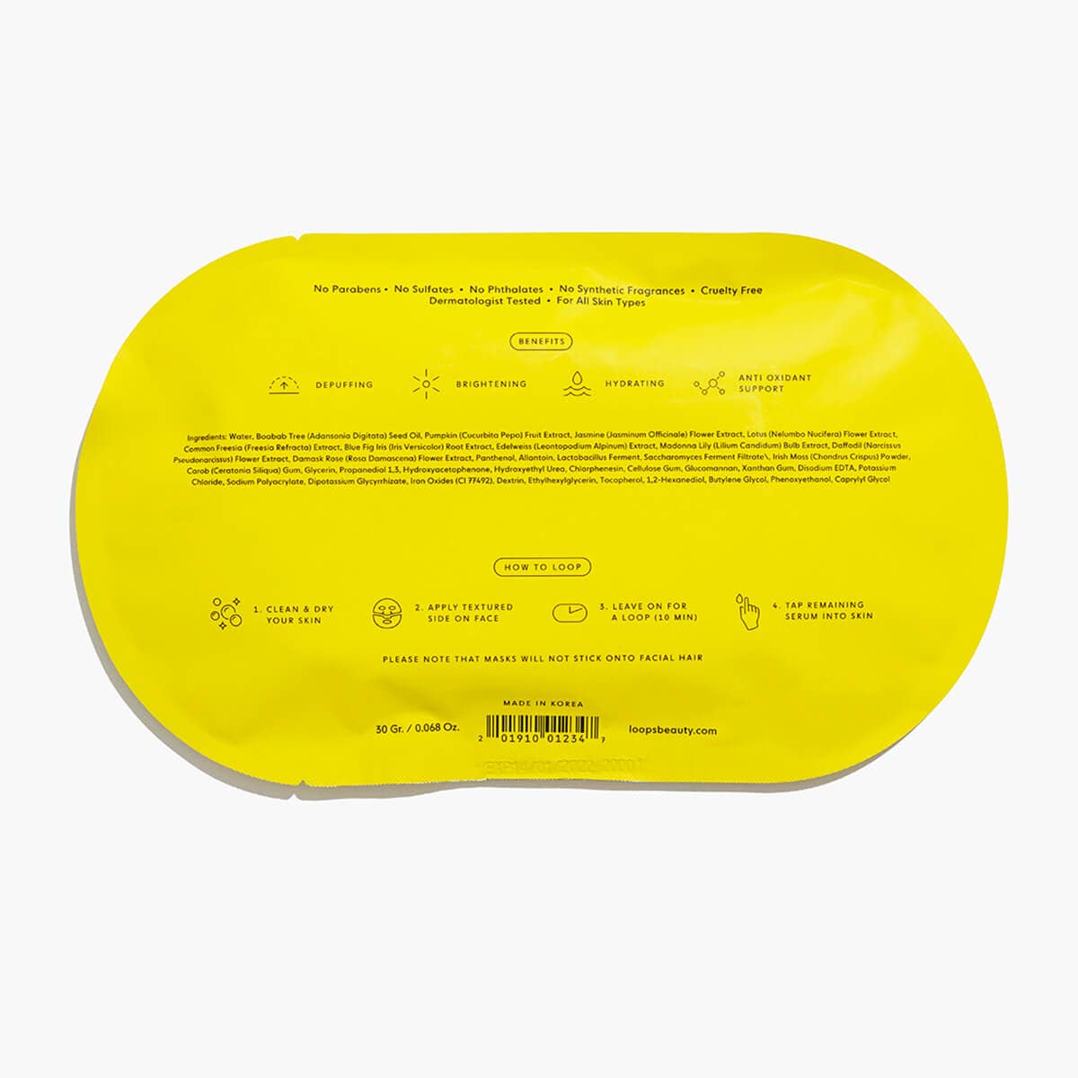 Sunrise Service Single Mask Skincare LOOPS