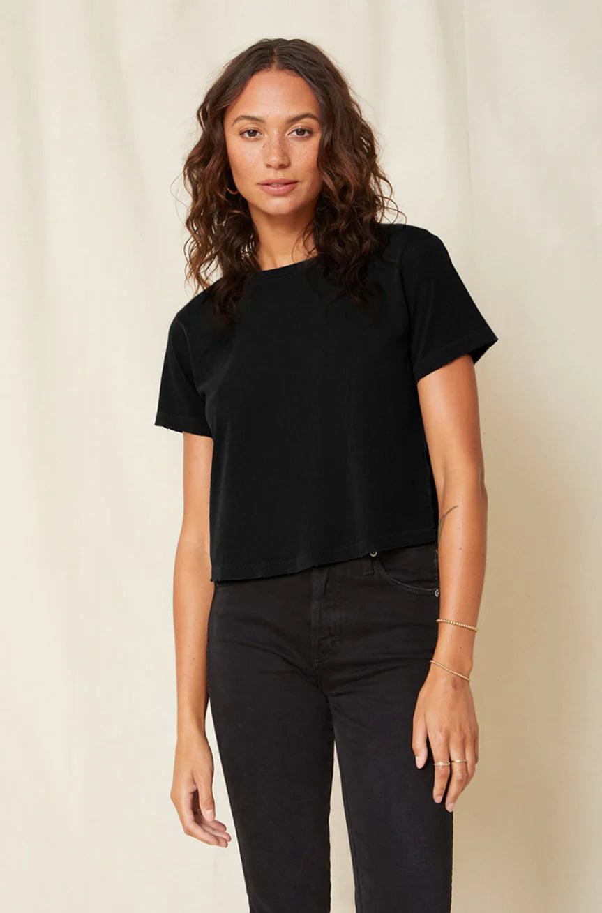 Babe Tee Tops AMO Denim Black S