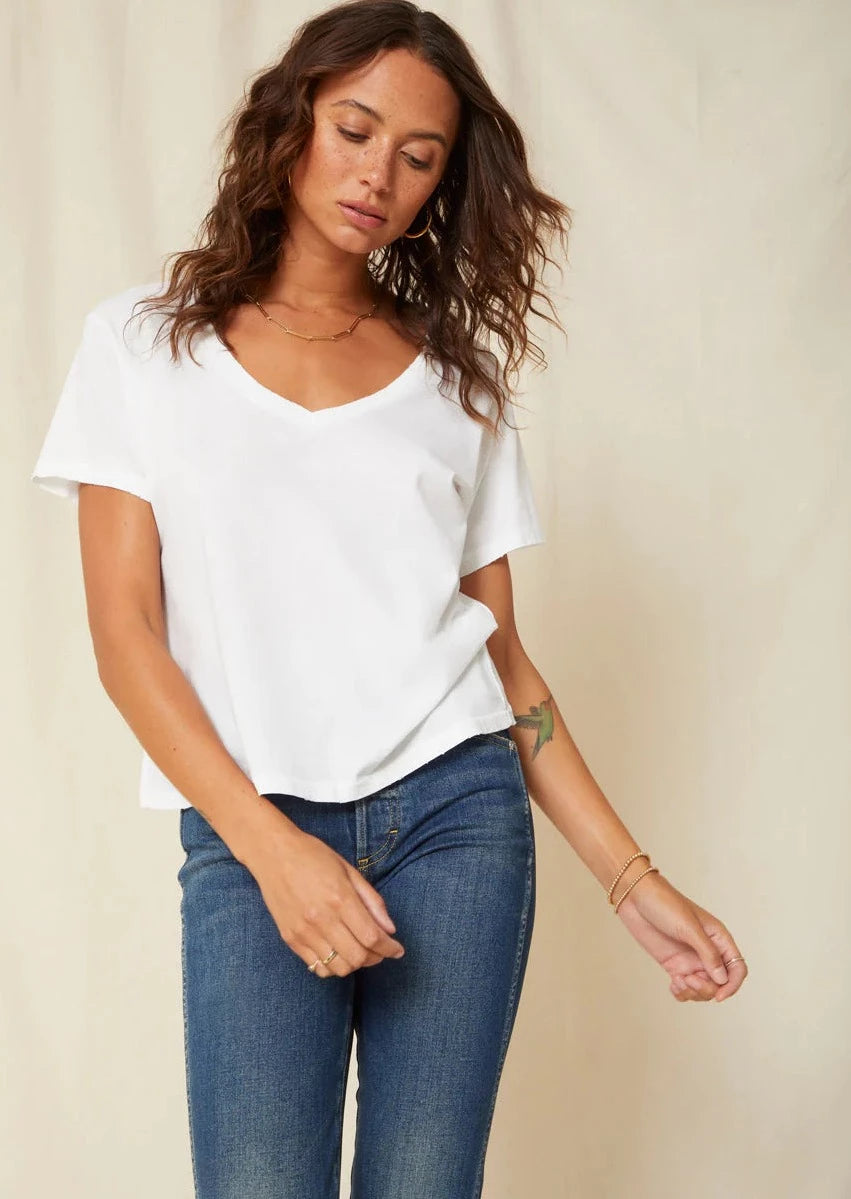 V Neck Tee Tops AMO Denim