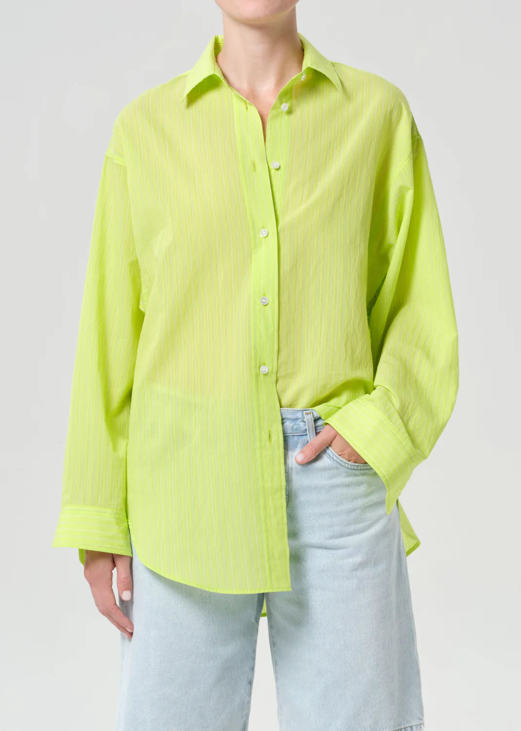 Sona Shirt Tops Agolde Lime Fontana Stripe S