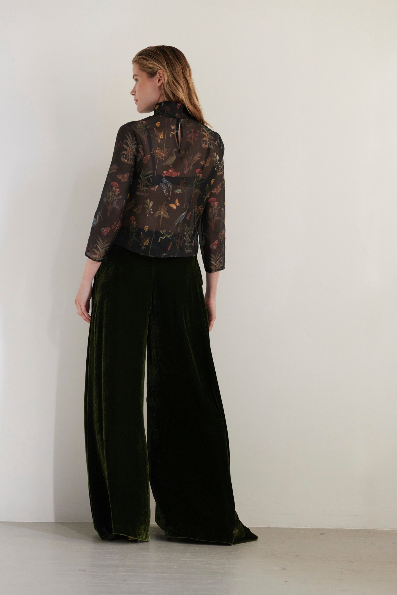 Angela Palazzo Pant in Silk Velvet Pants CHRISTINE ALCALAY - 5