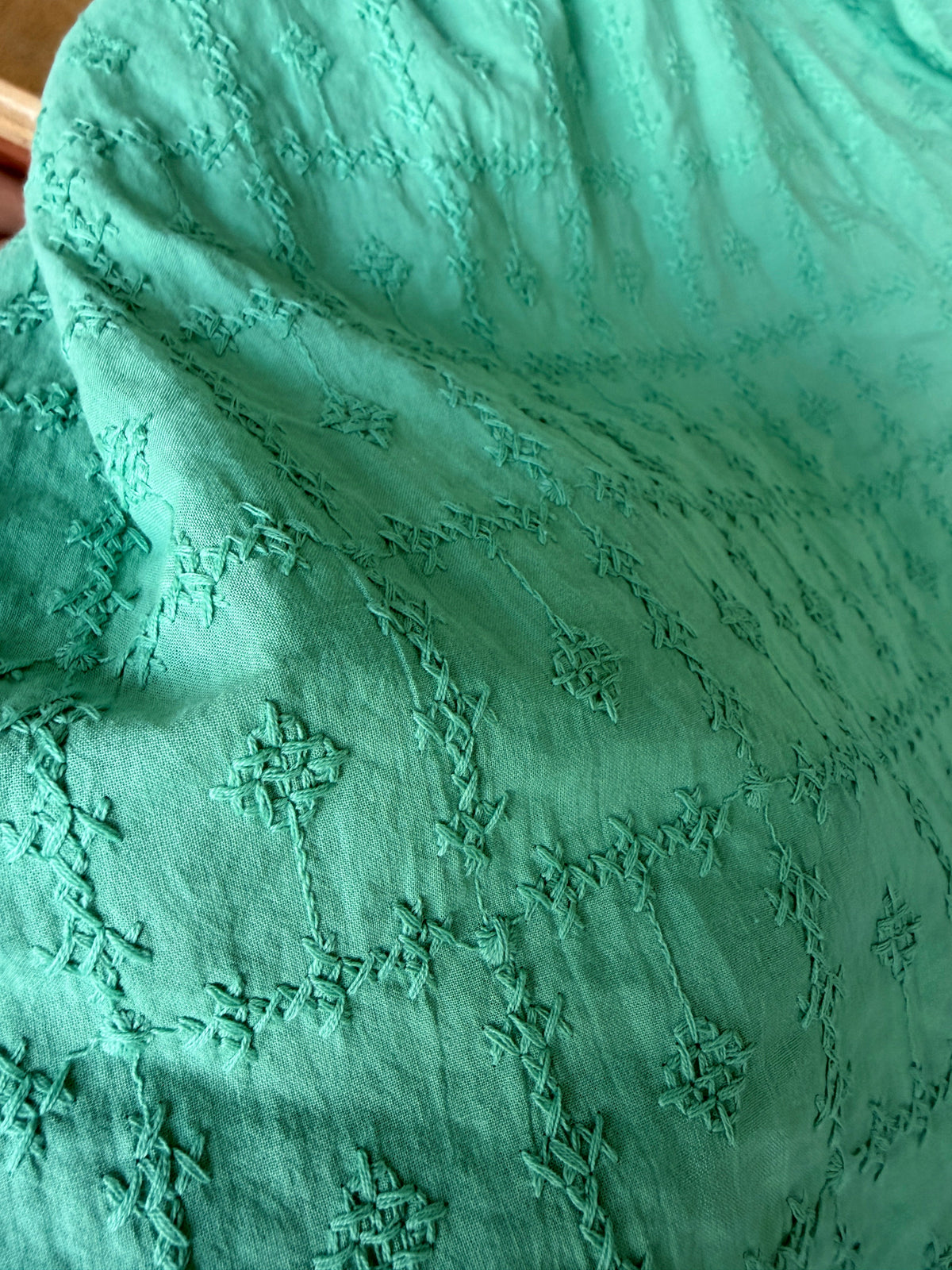 Gigi Embroidered Cotton Shorts in Jade Green Shorts CHRISTINE ALCALAY - 5