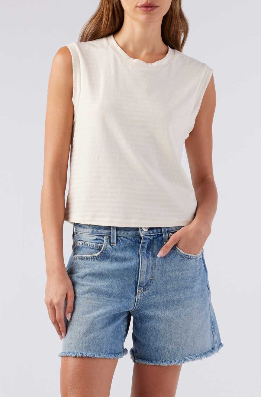 Sleeveless Babe Tee Tops AMO Denim