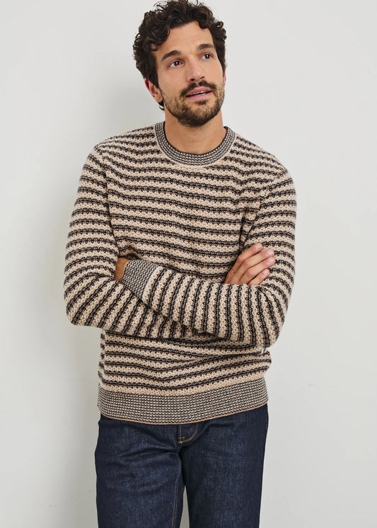 Carrick Roll Neck Sweater Sweaters RAILS Navy Oat Stripe S