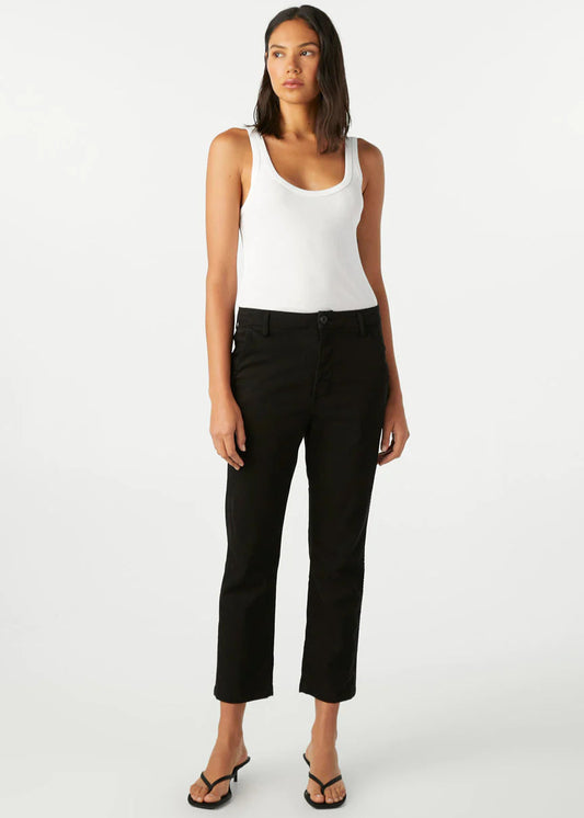 Easy Trouser - Relaxed Crop Straight Pants AMO Denim Black 25