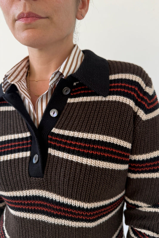 Striped Shaker Polo Sweaters Autumn Cashmere