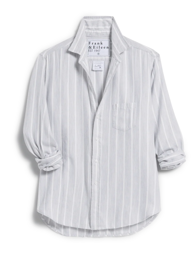 Eileen Italian Cashmere Touch Tops Frank & Eileen Women's Gray Melange Stripe XS