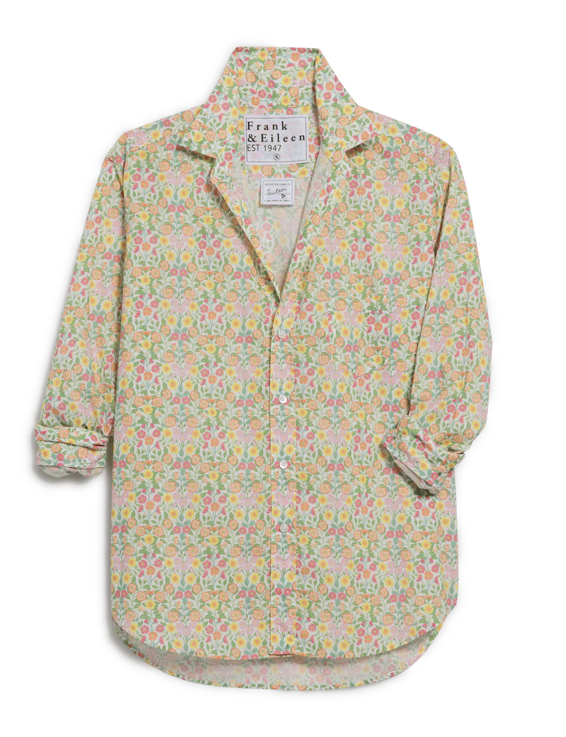 Eileen Relaxed Button-Up Shirt Liberty Tops Frank & Eileen Orange, Yellow, Pink Floral XS