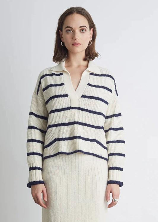 Brynn Stripe Sweater  Eleven Six Ivory & Navy Stripe XS/S 