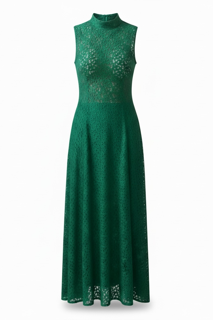 Eurie Corded Lace Dress in Malachite Green Dresses CHRISTINE ALCALAY - 4