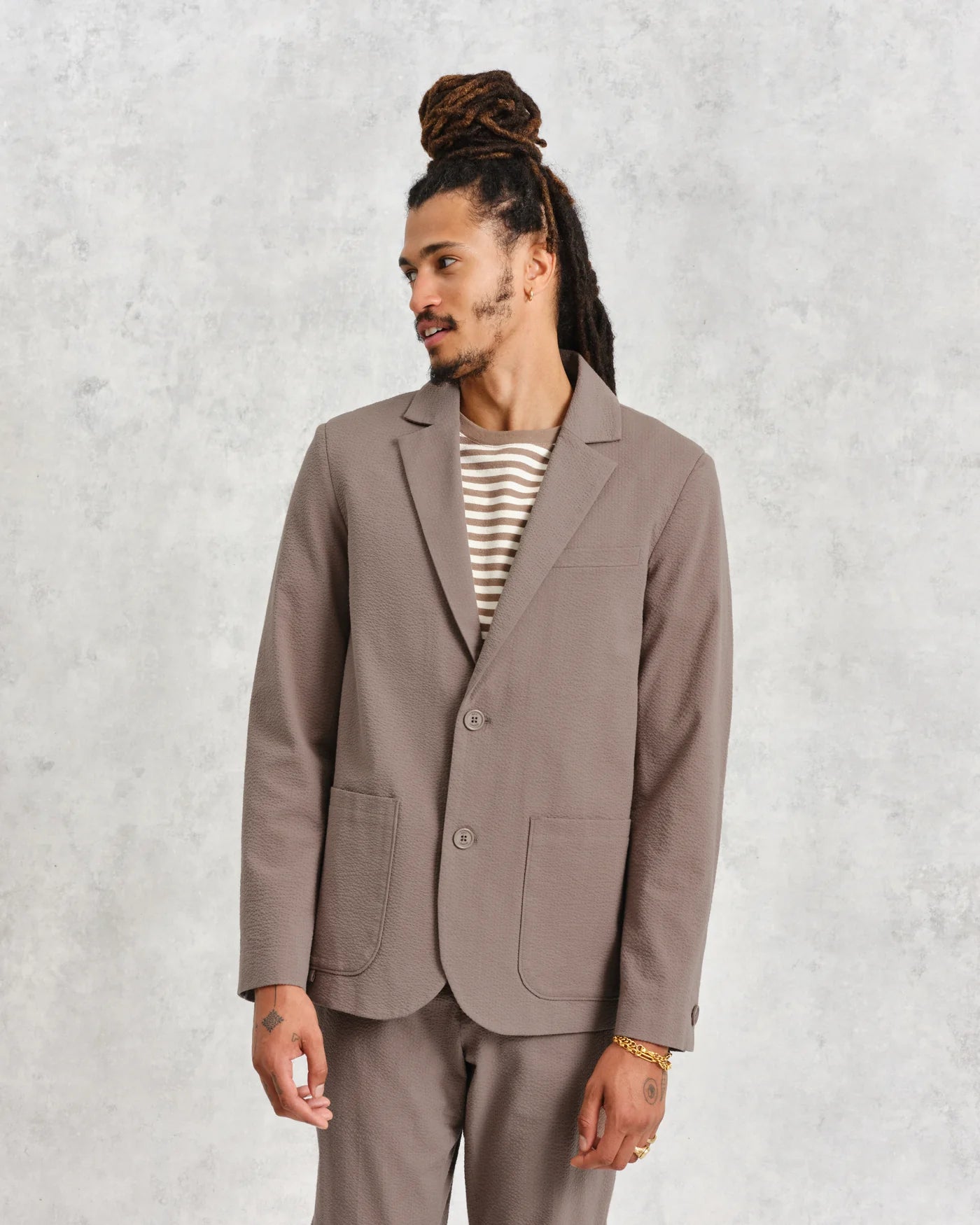 Fintry Seersucker Blazer Blazers Wax London