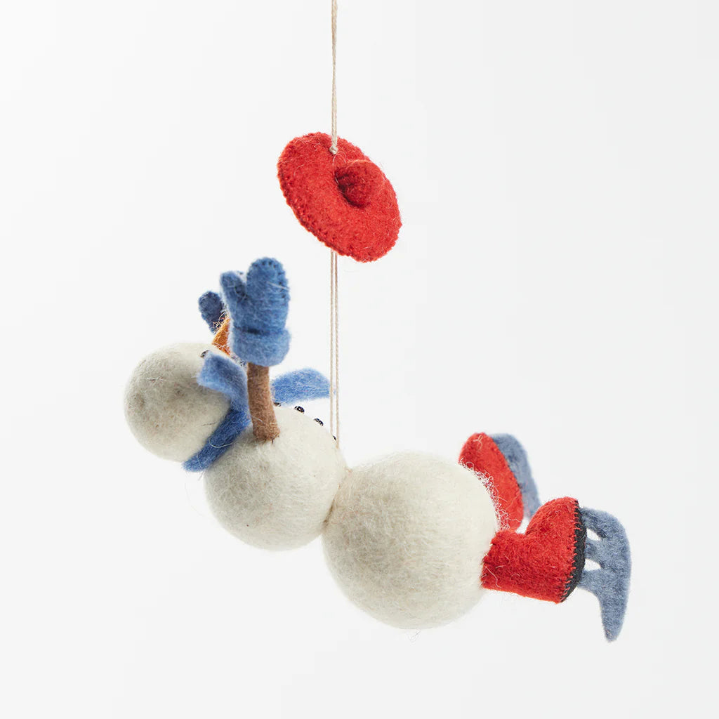 Taking a Spill Snowman Ornament