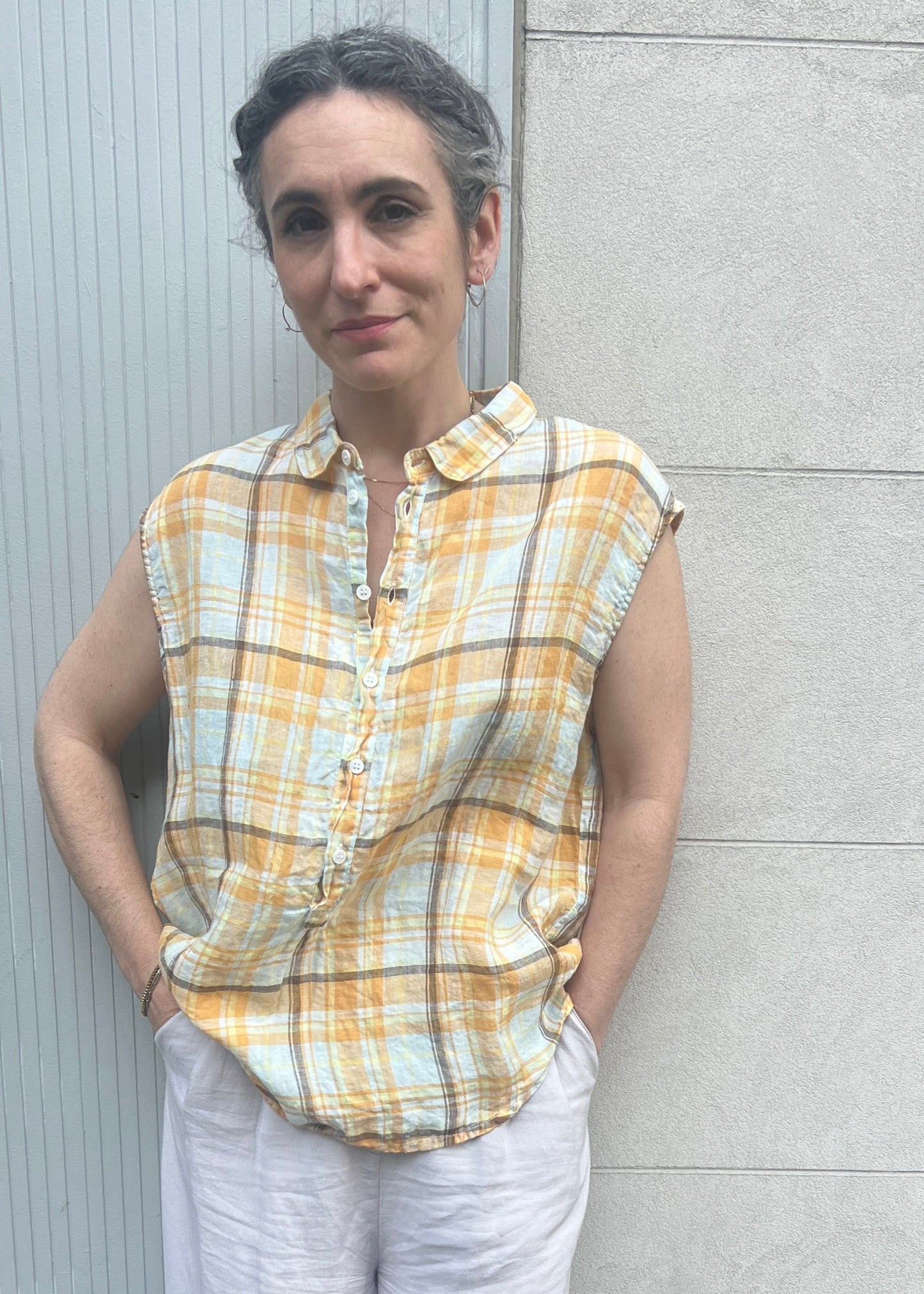 Patti Sleeveless Plaid Top Tops CP Shades