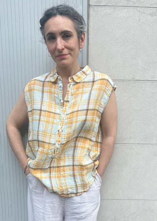 Patti Sleeveless Plaid Top Tops CP Shades