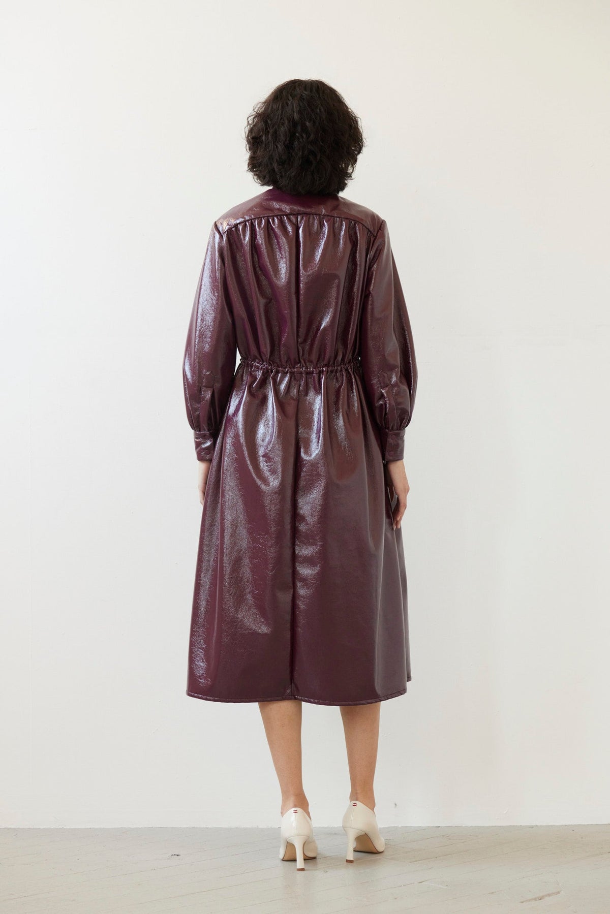 Georgia Dress in Gloss Pleatherette Dresses CHRISTINE ALCALAY - 7