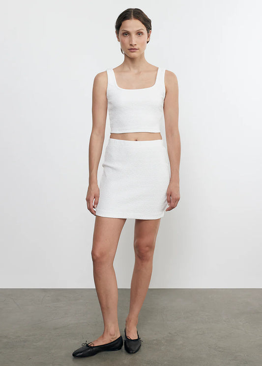 Jaquard Princess Cut Top Tops Enza Costa Off White S