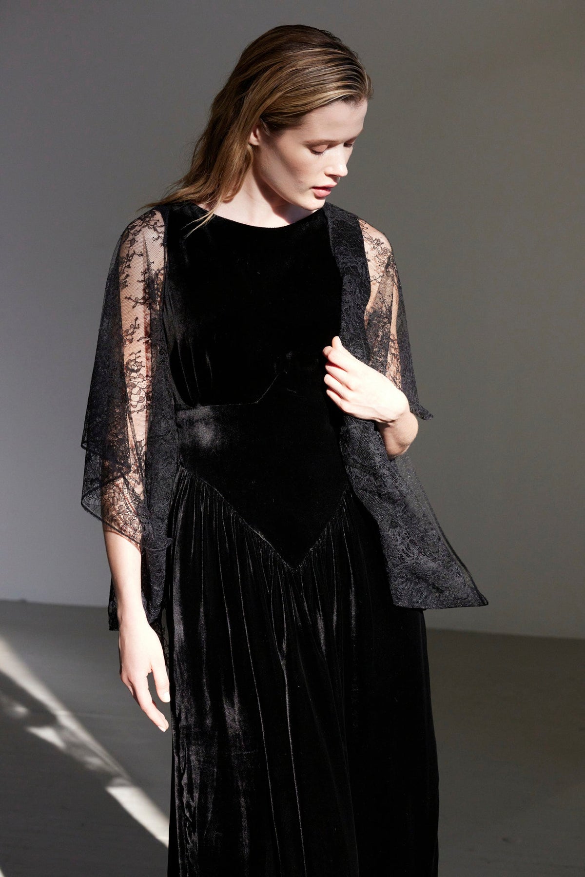 SAMPLE FW26 - Juliette Dress in Silk Velvet - Black Samples CHRISTINE ALCALAY - 5