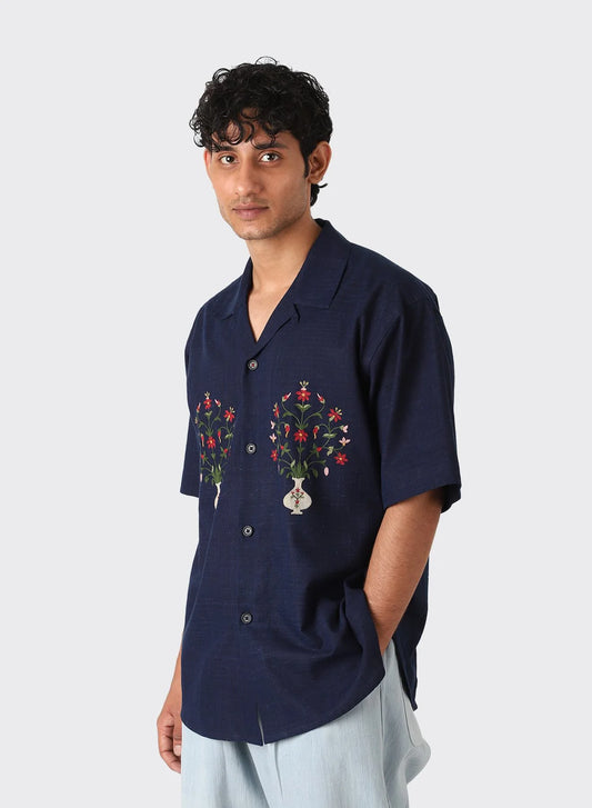 Ronen Embroidered Shirt SHIRT Kardo Indigo S 
