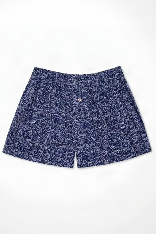 Organic Cotton Boxer Underwear Druthers Blue Waves S - 5