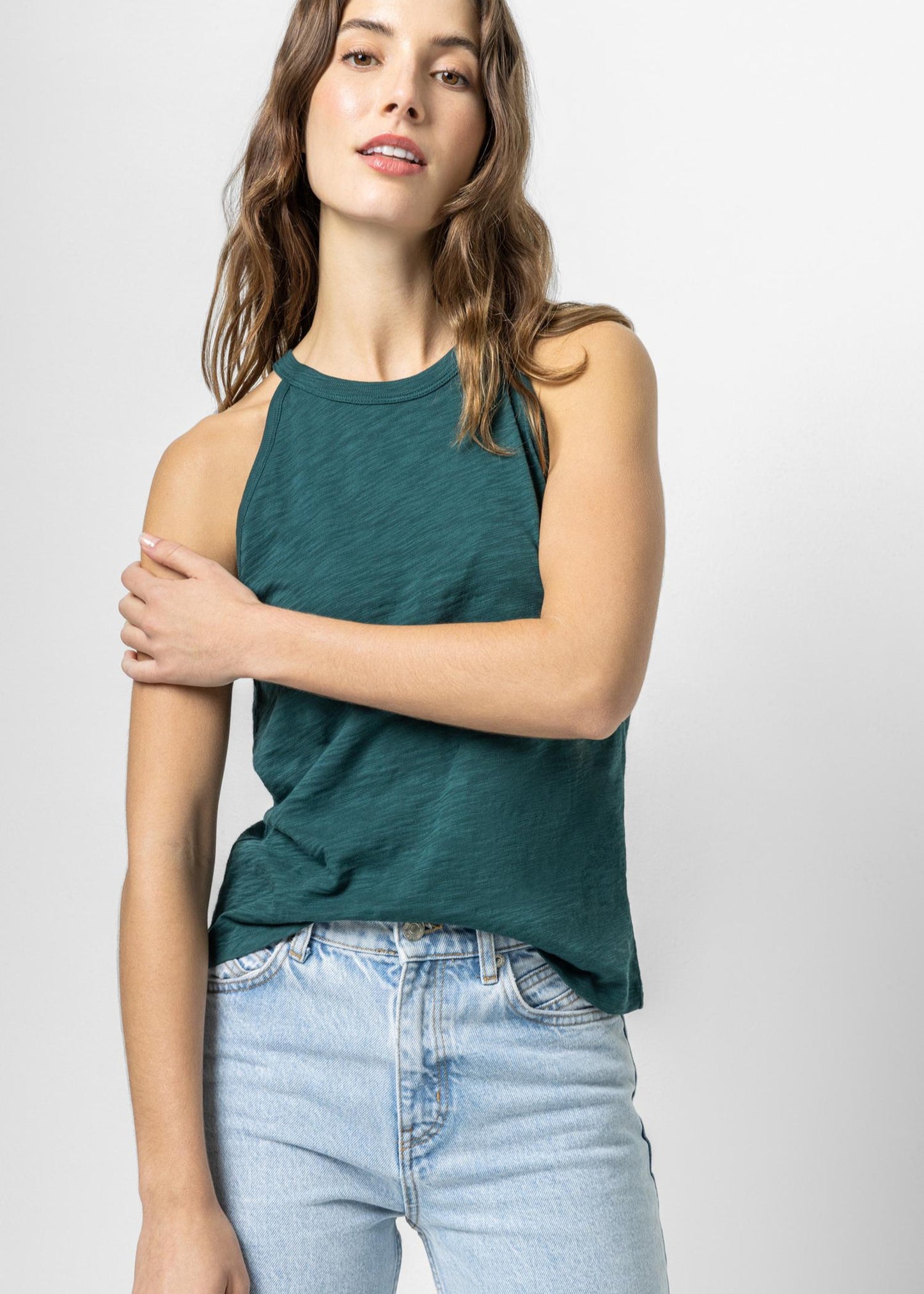 Halter Crewneck Tank Tops Lilla P. Sea Moss S
