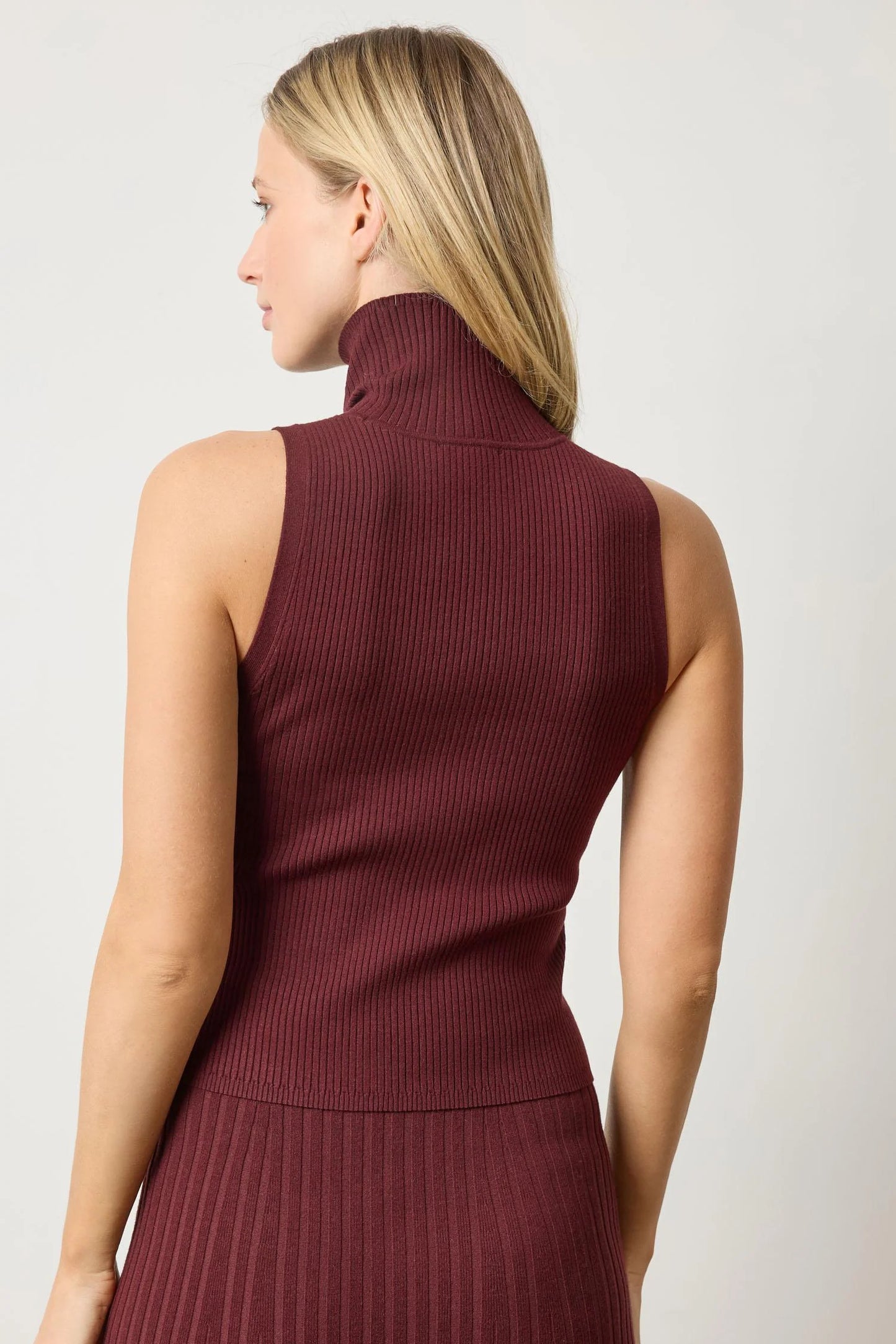 Rib Turtleneck Shell Sweater