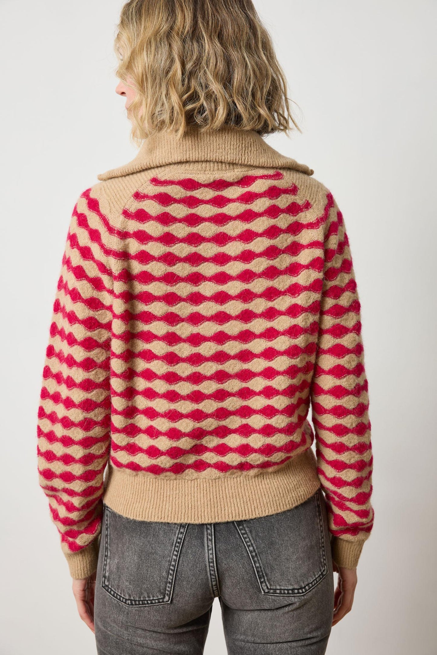 Mixed Stitch Half Zip Sweaters Lilla P.