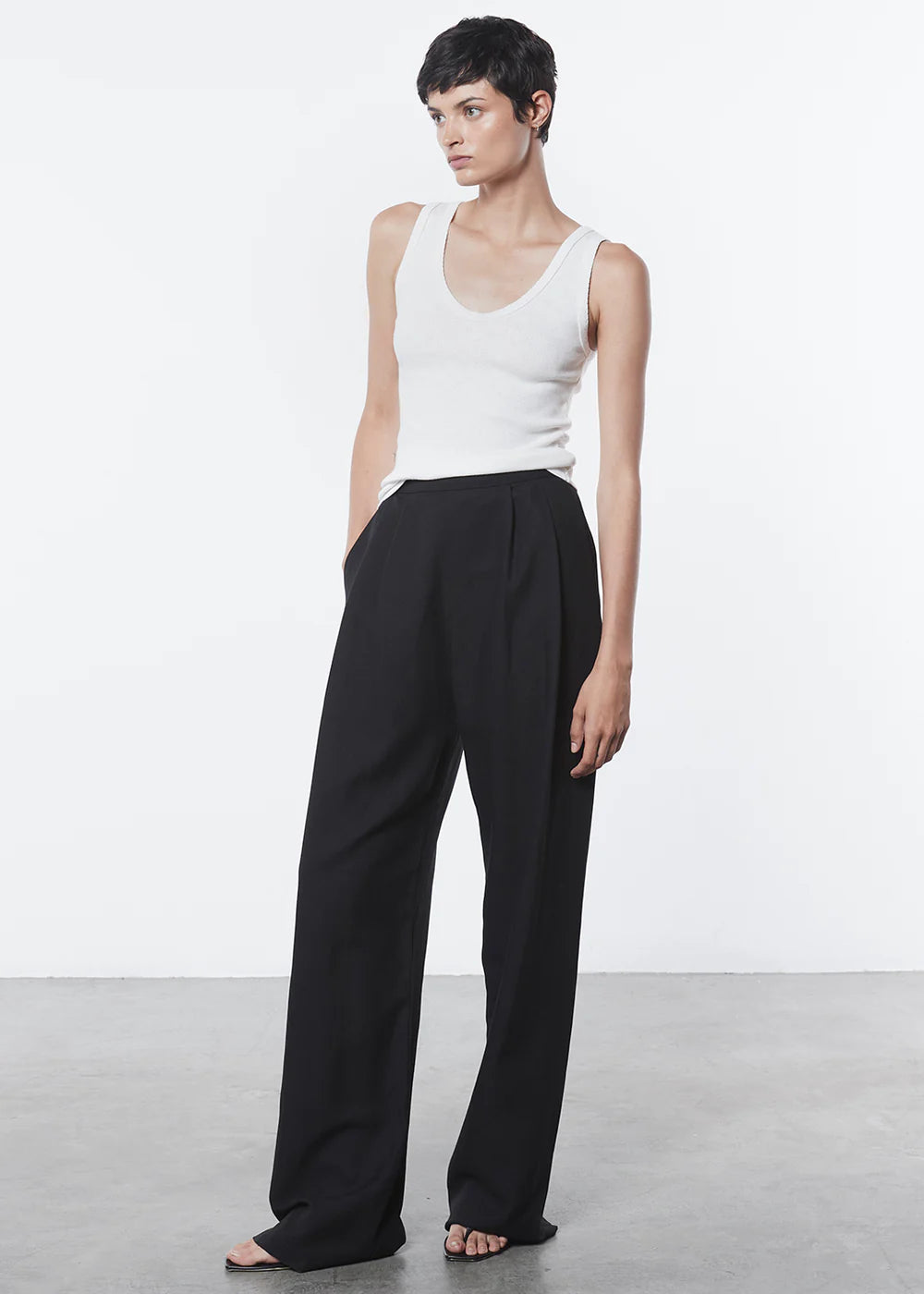 Scallop Edge Pointelle Tank Tops Enza Costa