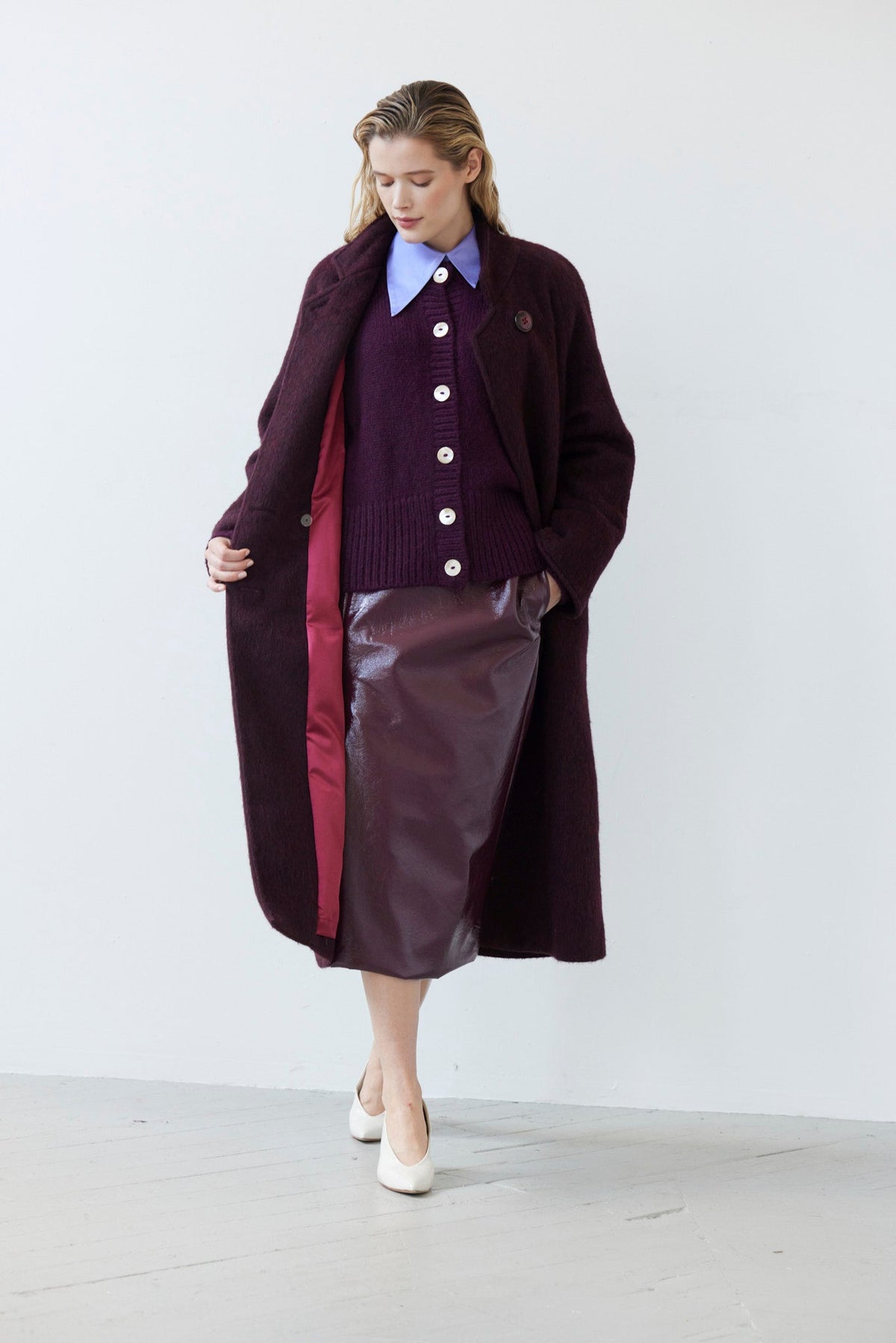 SAMPLE FW26 - Petra Cardigan in Alpaca Wool - Pinot Wine Samples CHRISTINE ALCALAY - 7