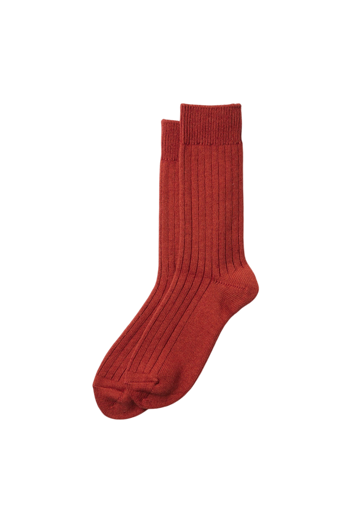 Cotton Wool Ribbed Crew Socks Socks & Hosiery RoToTo RED L
