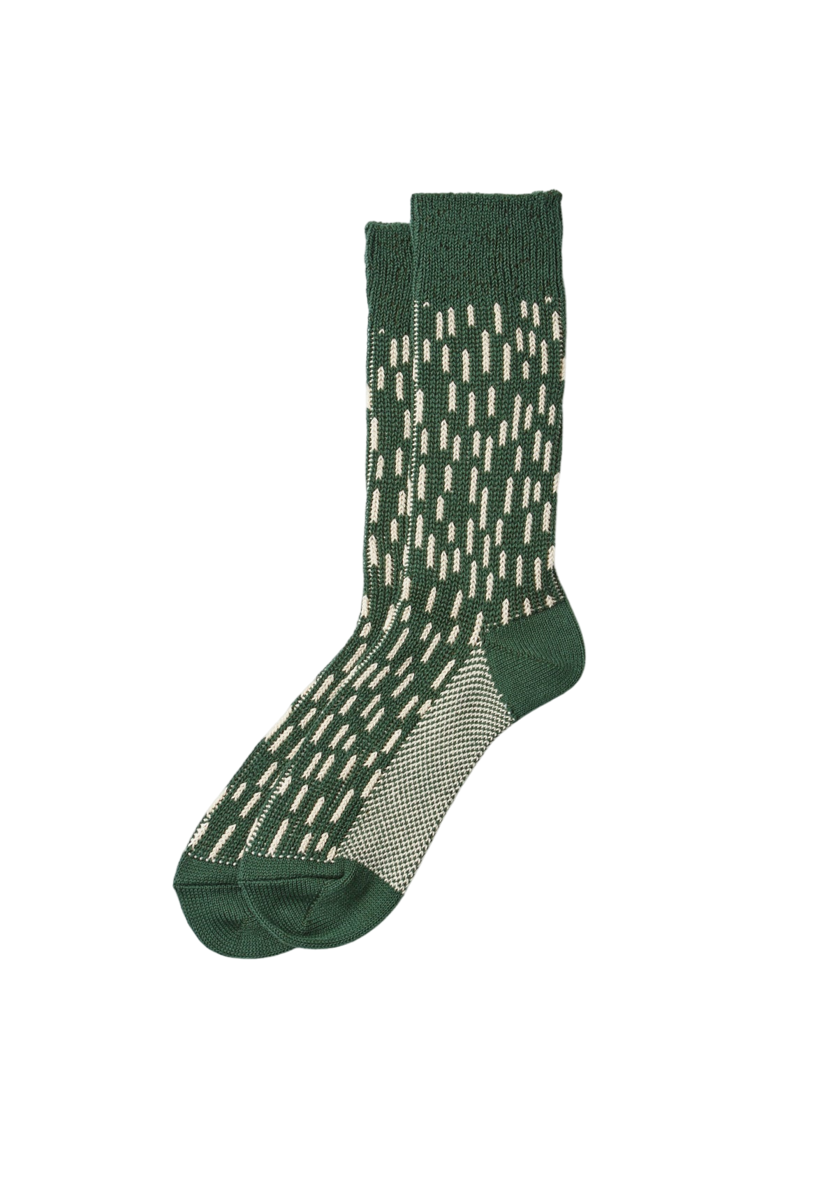 Rain Drop Crew Socks Socks & Hosiery RoToTo GREEN/IVORY M