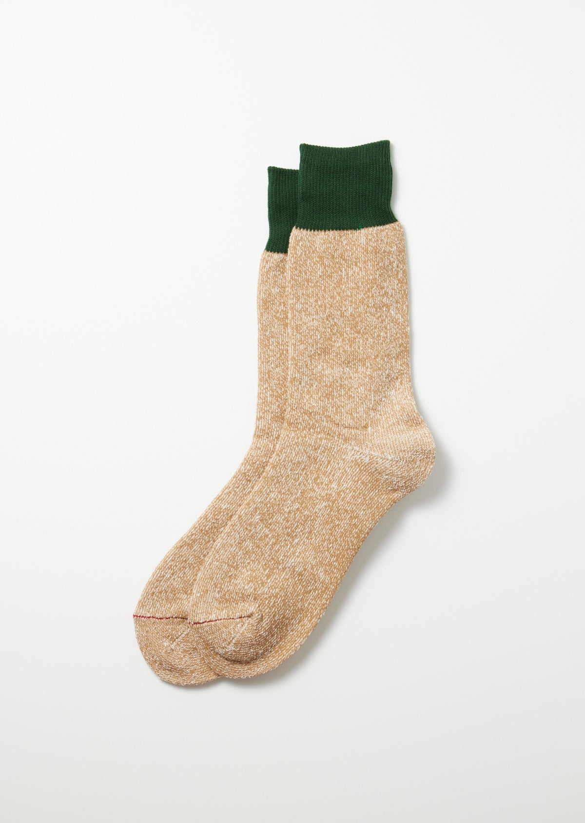 R1515 DOUBLE FACE CREW SOCKS "SILK & COTTON" Socks RoToTo D.GREEN/BEIGE L