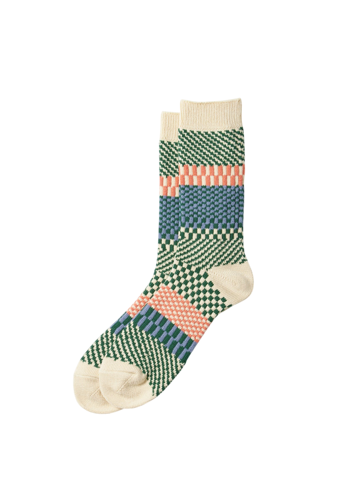 Check & Step Socks Socks & Hosiery RoToTo GREEN L