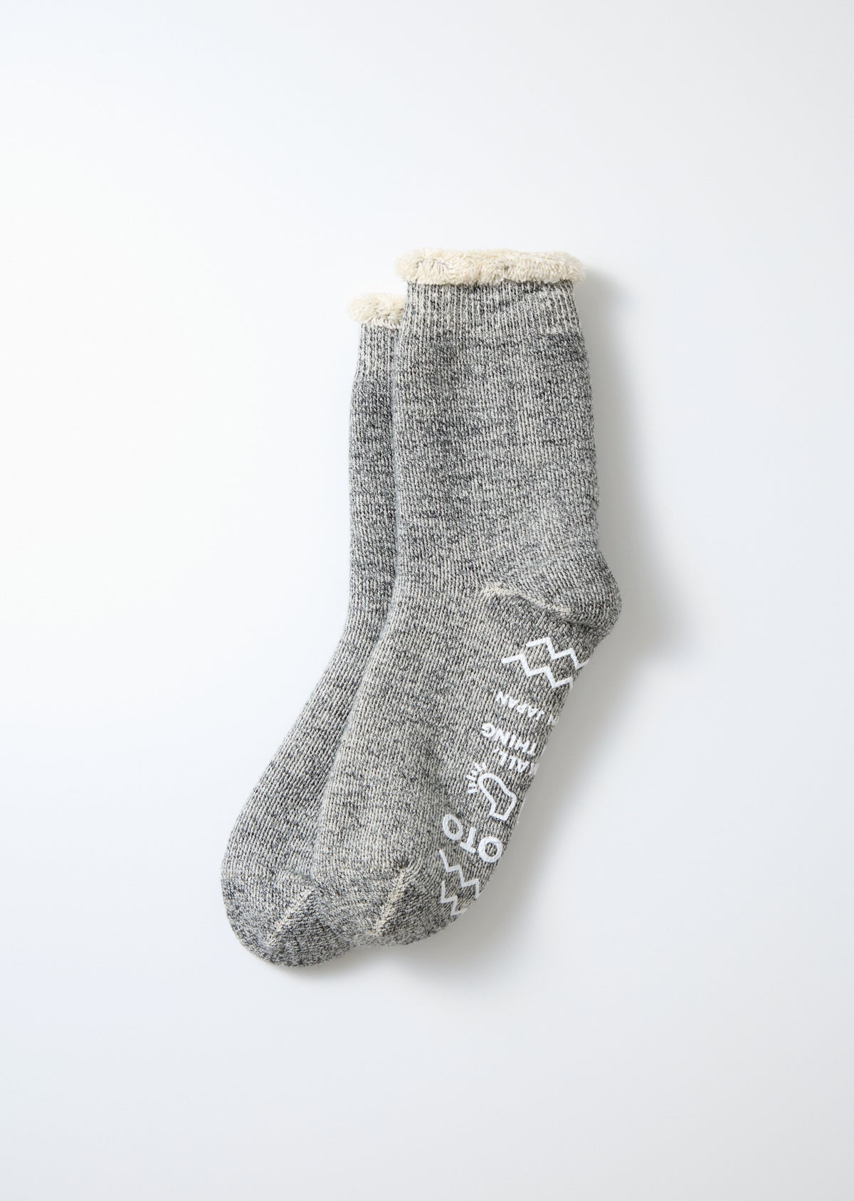 R1615 DOUBLE FACE ROOM SOCKS "SHAGGY PILE" Socks RoToTo CHARCOAL L