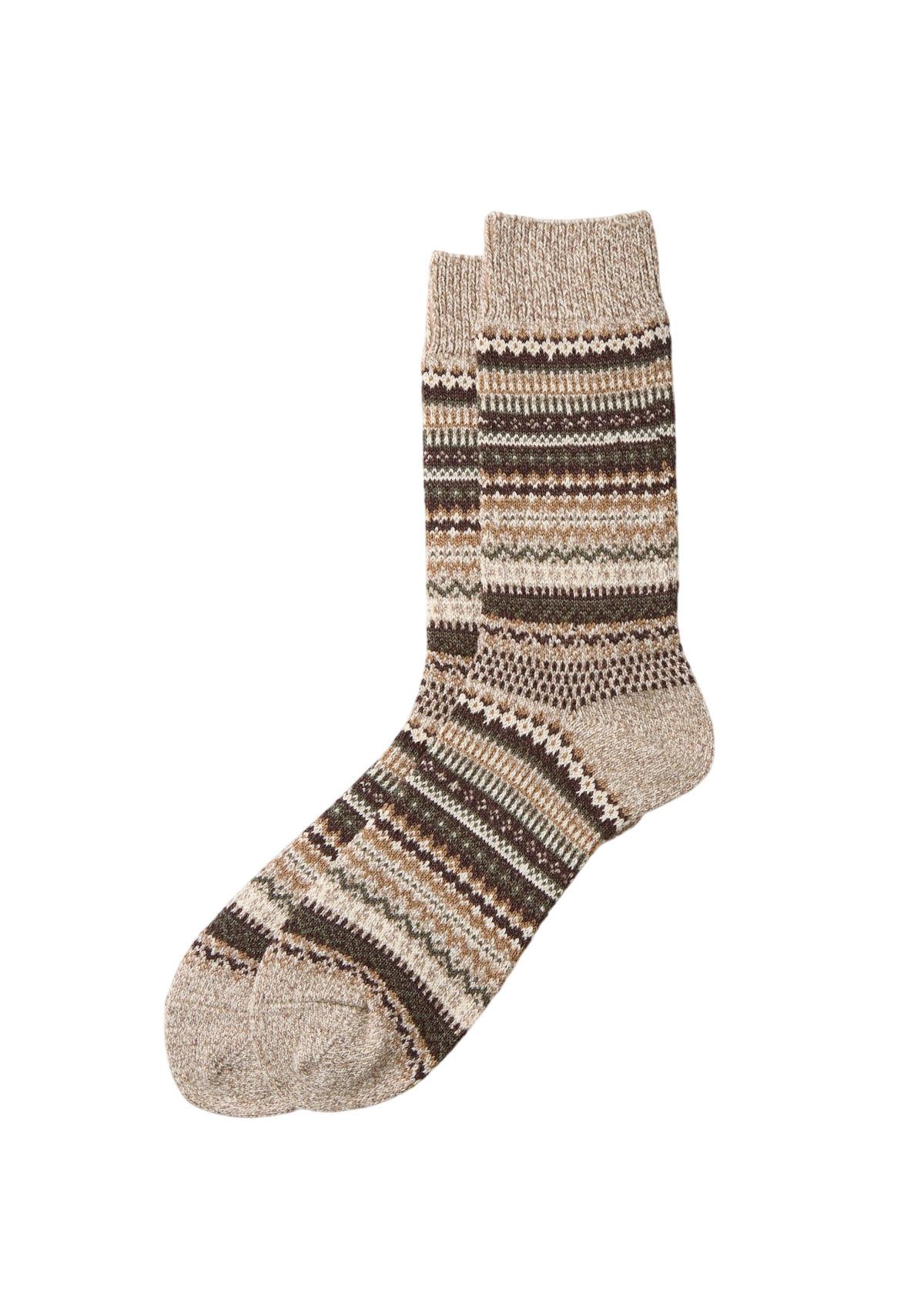 Nordic Pattern Socks Socks & Hosiery RoToTo BROWN L