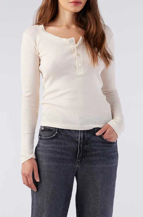 Sweets Long Sleeve Tee Tops AMO Denim Bone S