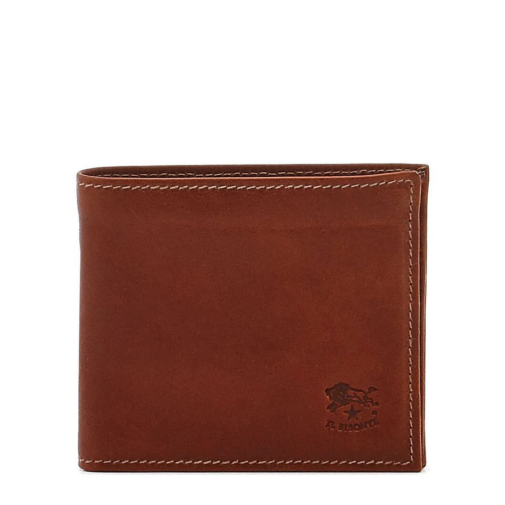 小物 IL BISONTE Bi-fold leather flap wallet Classic Bi Fold Wallet – KIWI/ fig.