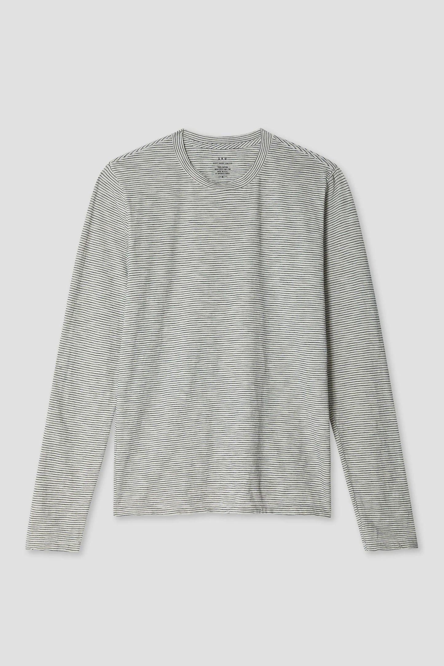 L/S Thin Stripe Tee T Shirts Save Khaki United Ash S