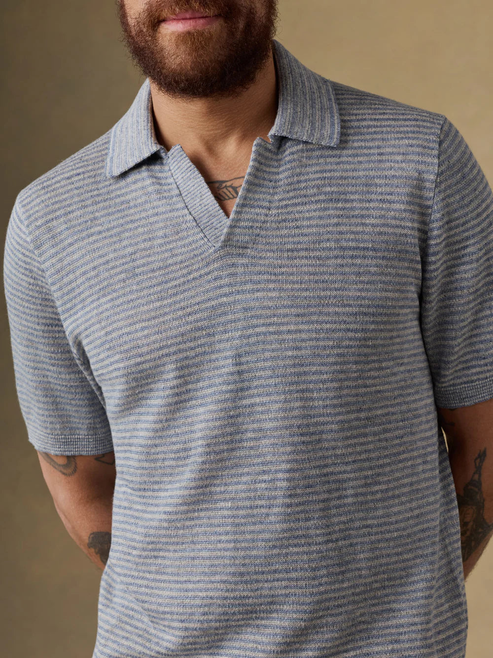 Linen Sweater Polo Tops Faherty