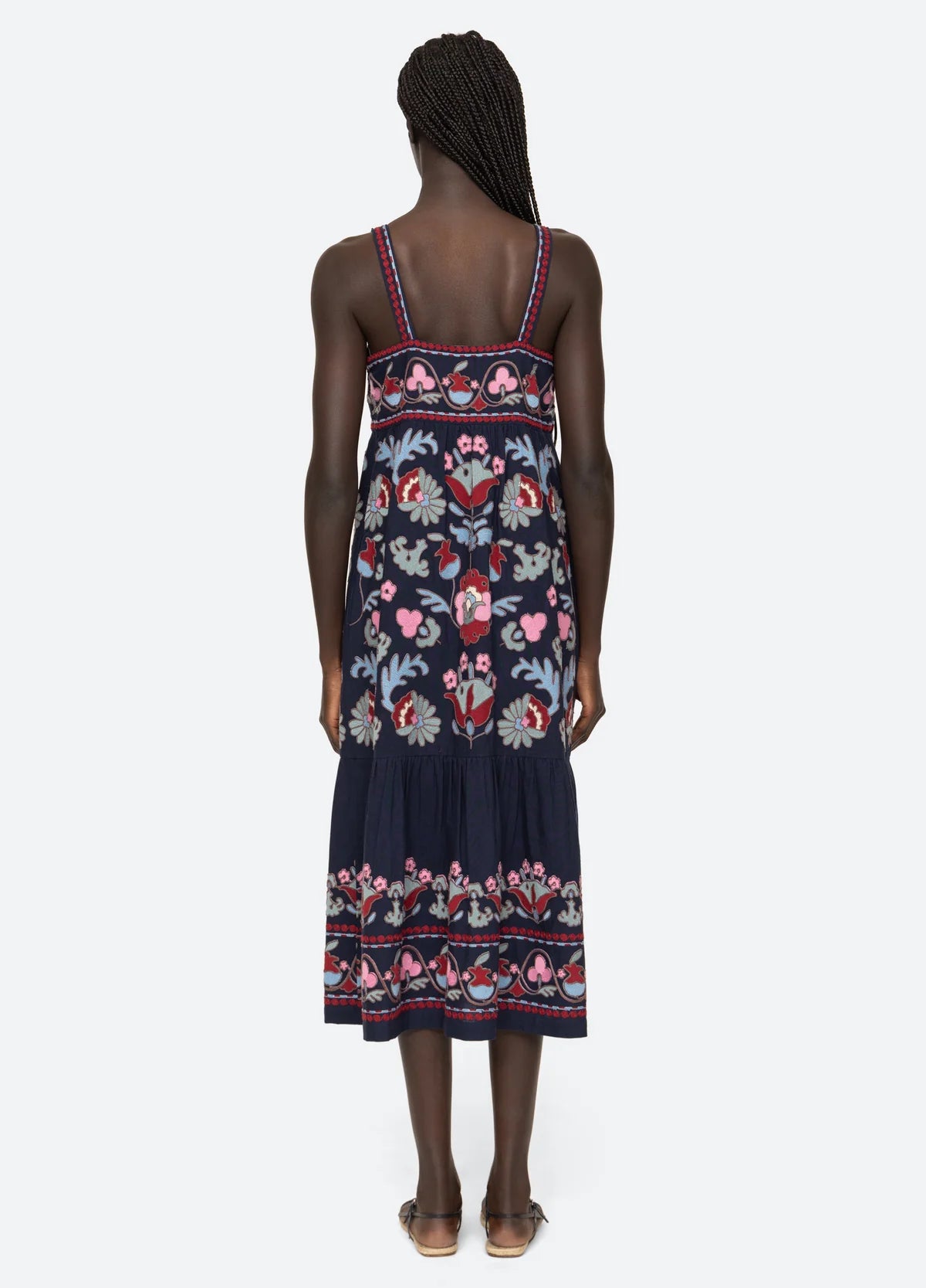Eclisse Embroidery Slip Dress  Sea   